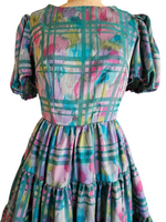 Watercolour check patio dress