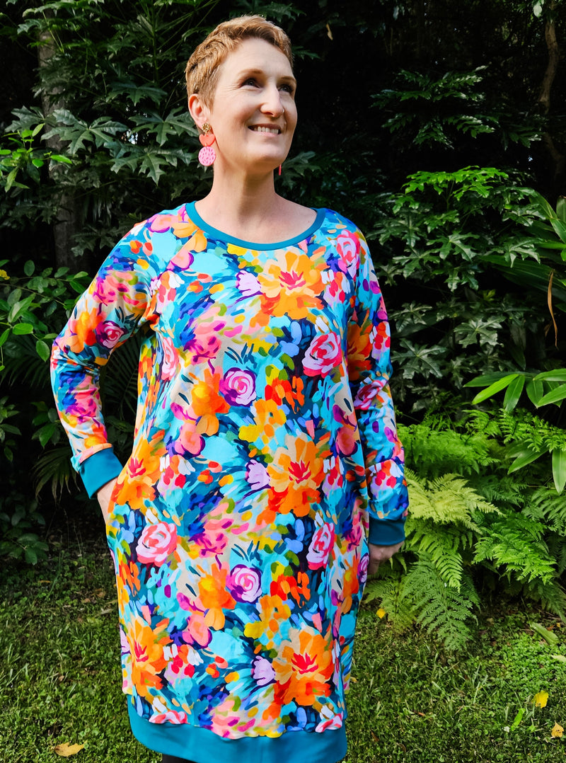 Painterly Floral Birdie Dress