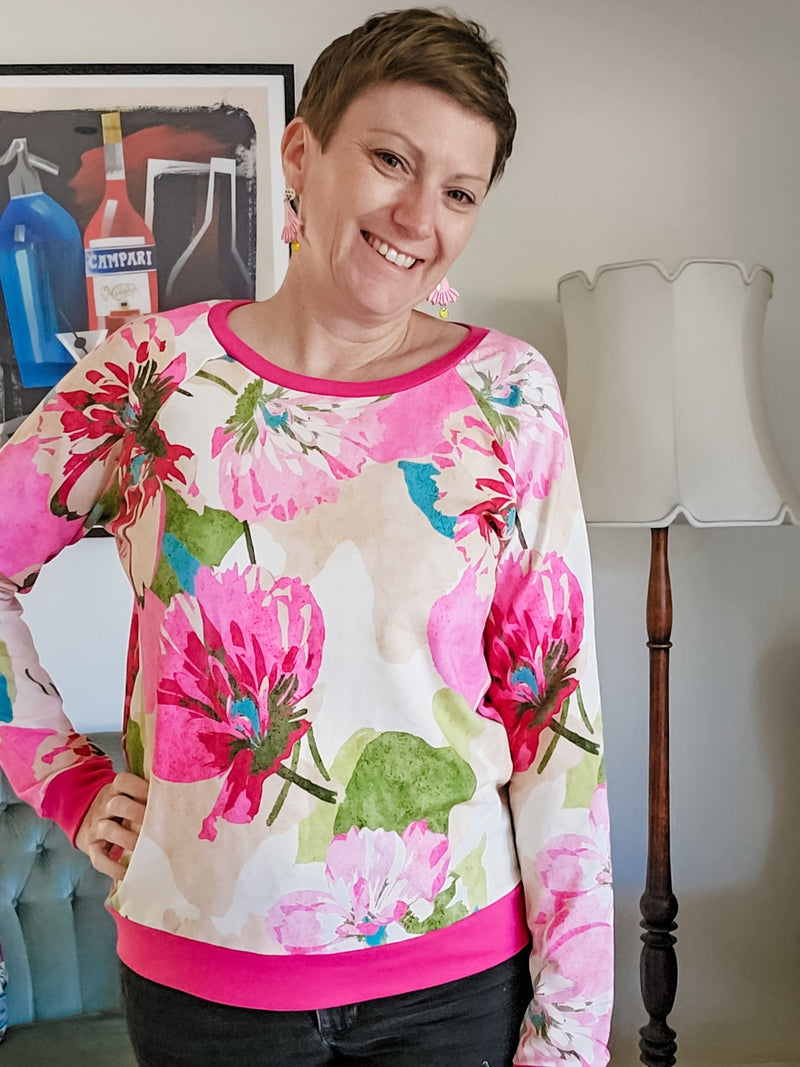 Fuschia Floral Birdie Jumper