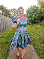 Watercolour check patio dress