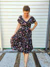 Watercolour floral Carmen dress