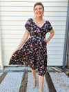 Watercolour floral Carmen dress