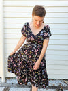 Watercolour floral Carmen dress