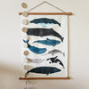 Whales tea towel/wall hanging