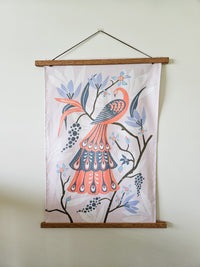 Peacock tea towel/wall hanging