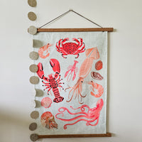 Crustacean tea towel/wall hanging