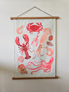 Crustacean tea towel/wall hanging