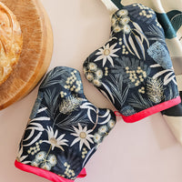 Flannel Flower oven mitts- set