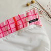 Pink check laundry/garment bags