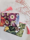 Assorted printed zip clutch