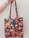 Colourful proteas print tote bag (matching handle)